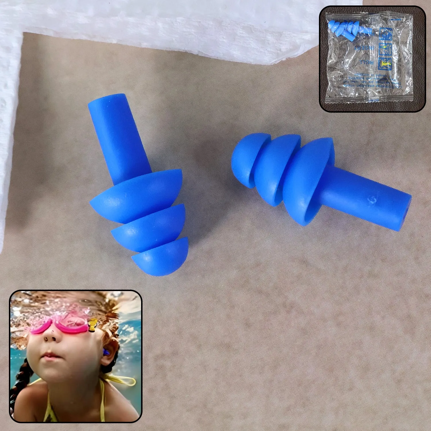 Swimming Ear Plugs – Reusable Waterproof Silicone Comfort - Detailed Feature View 1