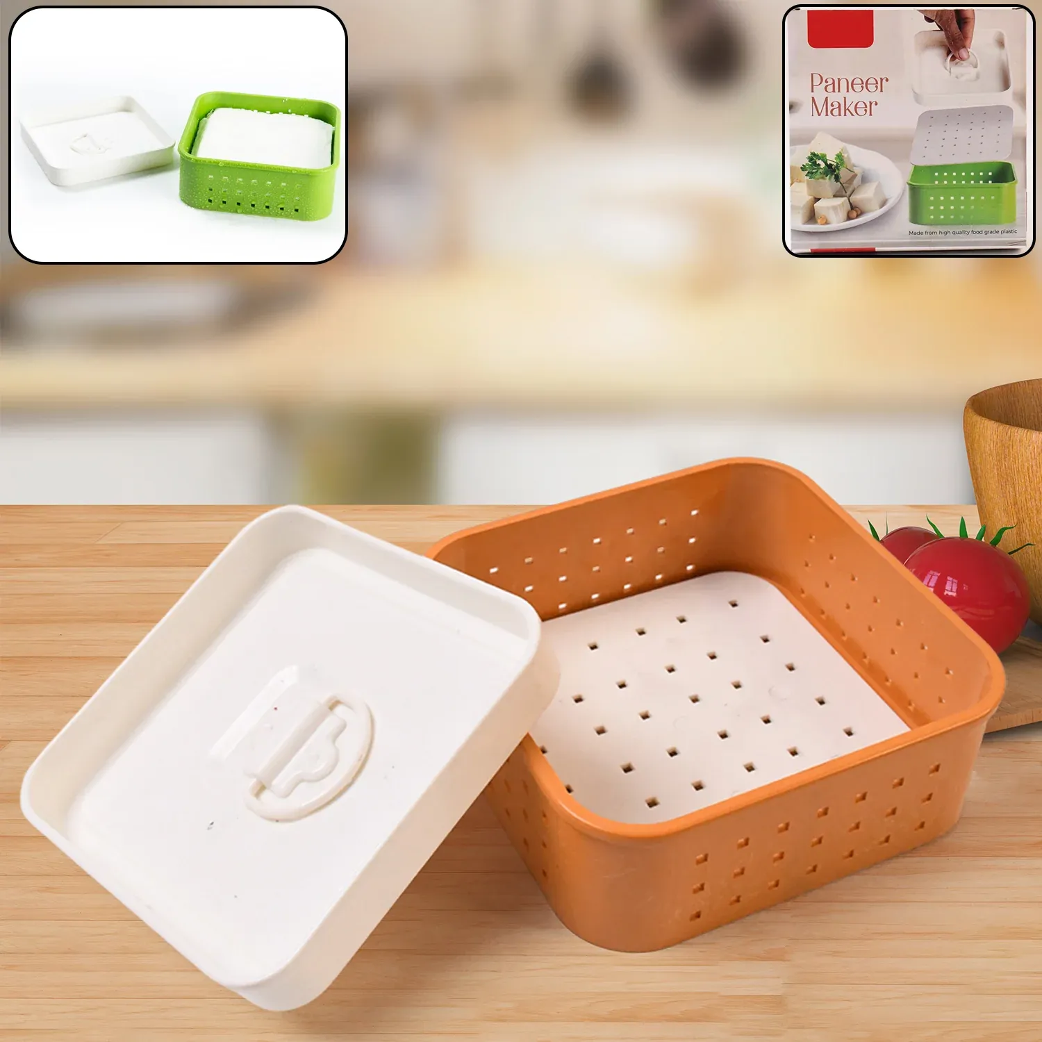 Premium Square Paneer Maker – Easy Homemade Cheese & Tofu Press | Bake & Dwell - Buy Online at Alikart