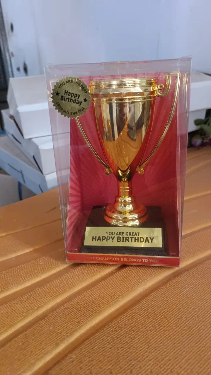 Golden Birthday Trophy – Premium Plastic Award with Base - Detailed Feature View 6