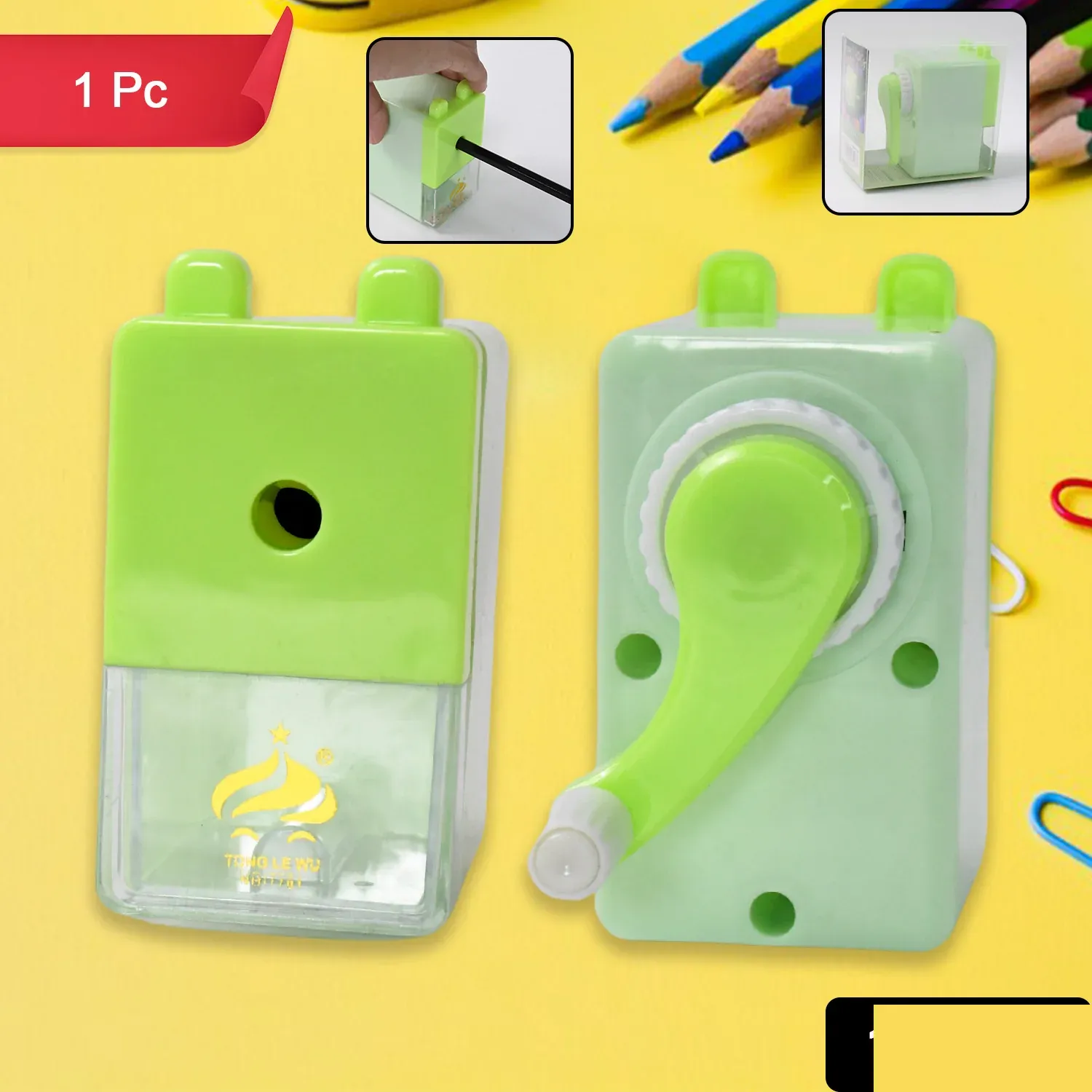 Manual Table Pencil Sharpener – Precise & Cute Design - Detailed Feature View 1