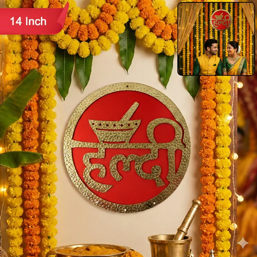 Haldi Ceremony Wall Hanging – Bright Festive Wedding Decor - Detailed Feature View 8