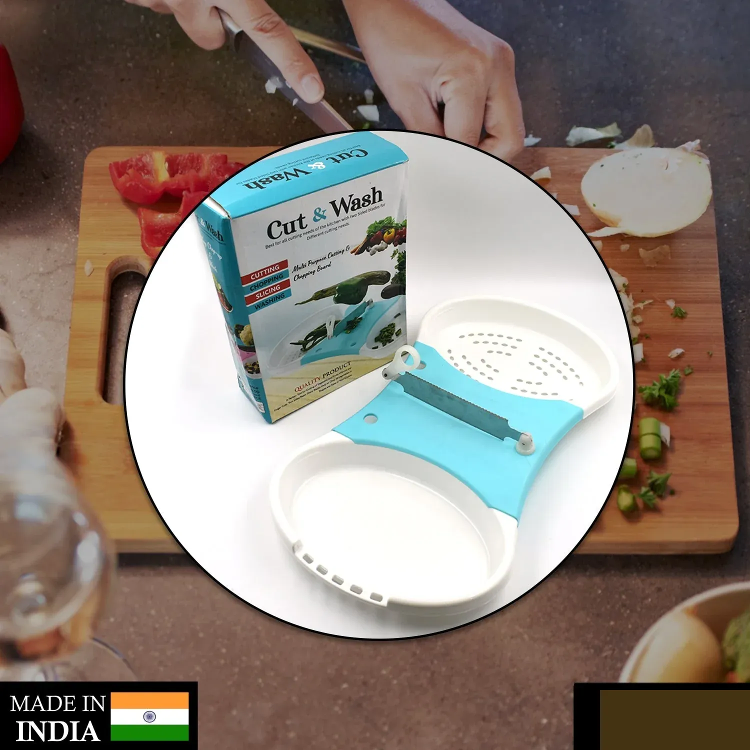 Vegetable Cutter and Washer – Adjustable 2-in-1 Kitchen Tool | Quickslice - Detailed Feature View 10