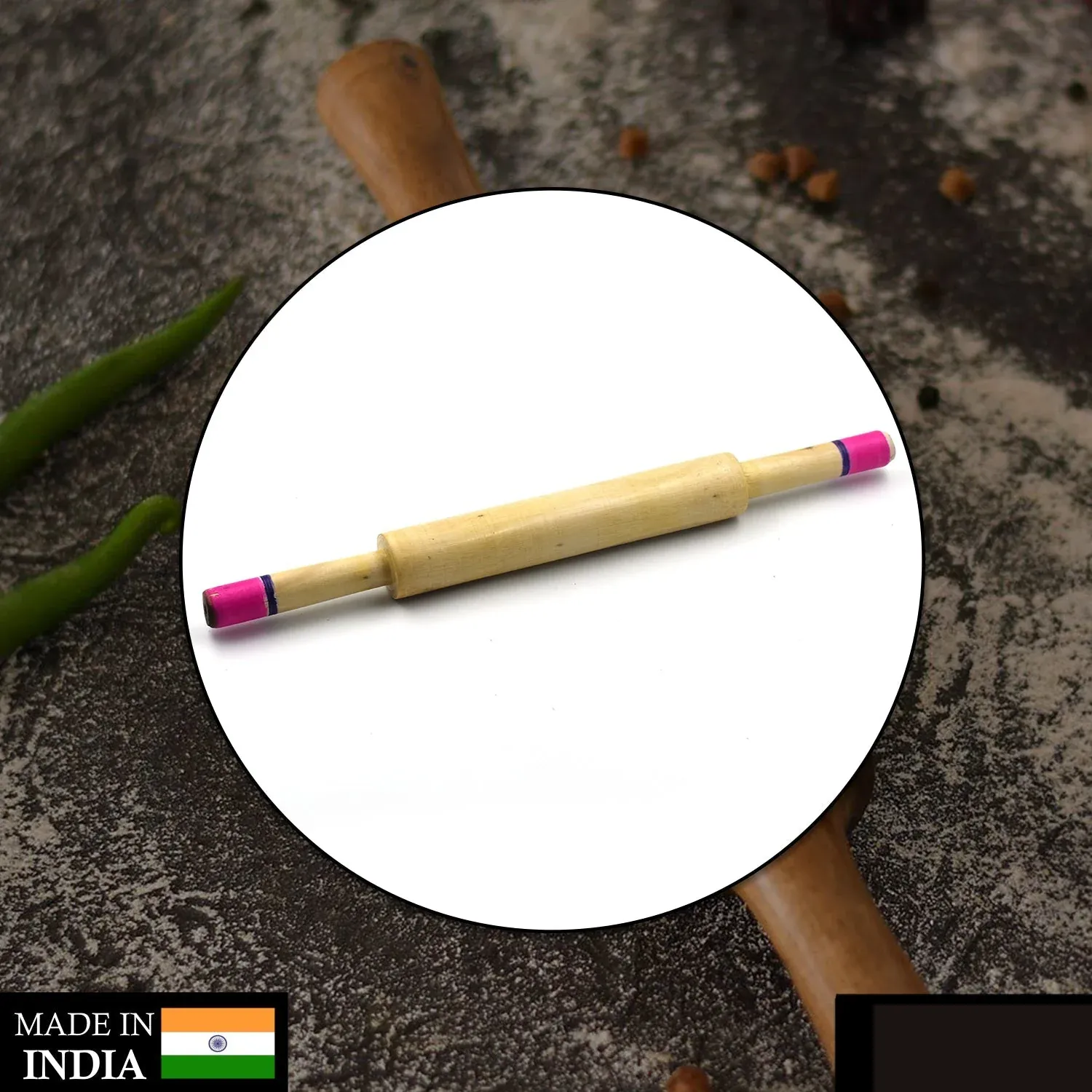 Premium Wooden Roti Belan – Durable Dough Rolling Pin for Kitchen | Styleva - Buy Online at Alikart