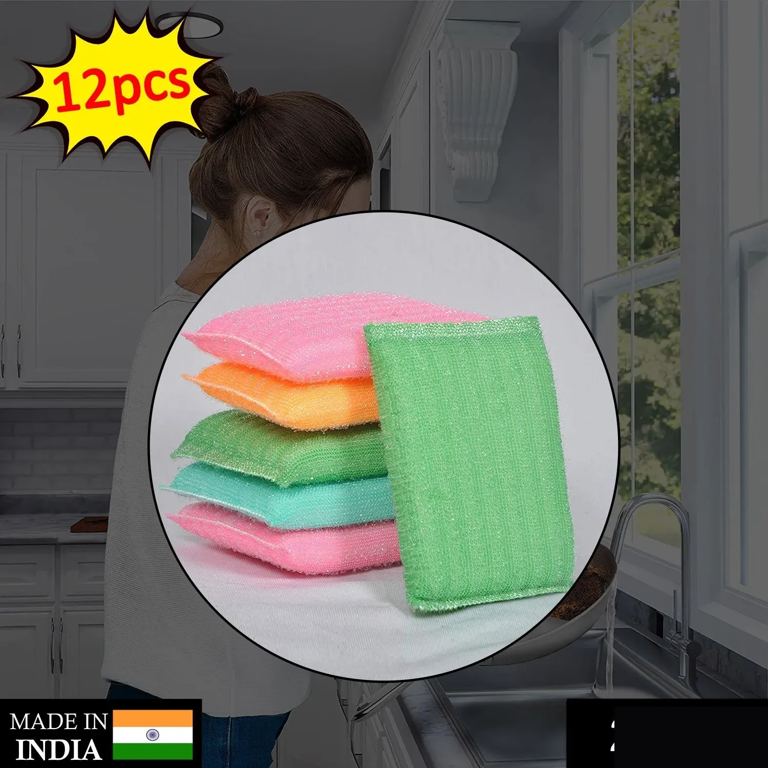 Scratch Proof Kitchen Scrubber Pads – Utensil & Dish Cleaner | CookAura - Detailed Feature View 1