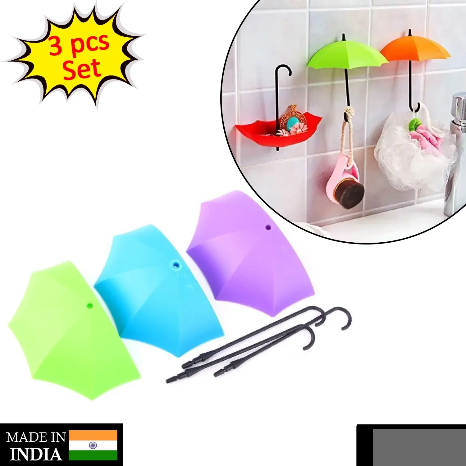 Premium Umbrella Wall Hook – Multipurpose Key & Hat Holder | GlimmerHome - Buy Online at Alikart