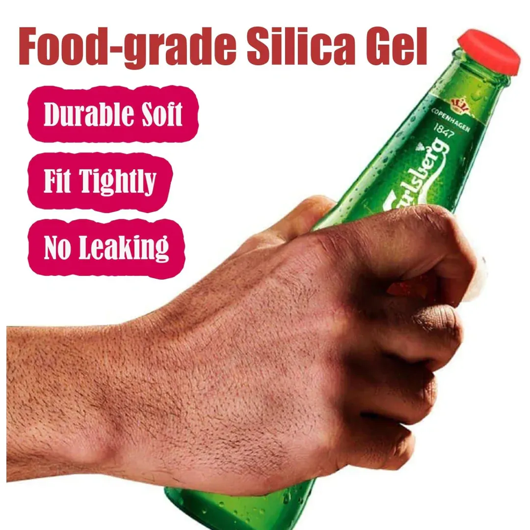 Silicone Bottle Caps – 6-Pack Reusable Soda & Beer Seals | Siplix - Detailed Feature View 2