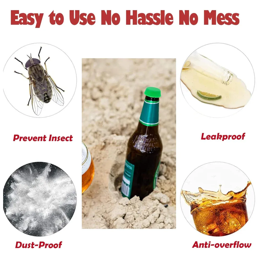 Silicone Bottle Caps – 6-Pack Reusable Soda & Beer Seals | Siplix - Detailed Feature View 4