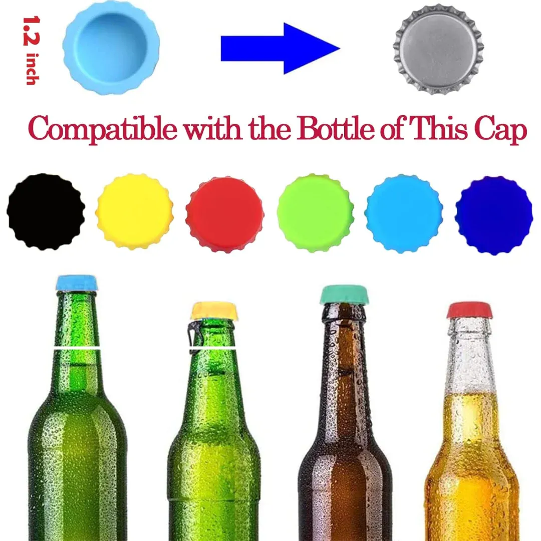 Silicone Bottle Caps – 6-Pack Reusable Soda & Beer Seals | Siplix - Detailed Feature View 5