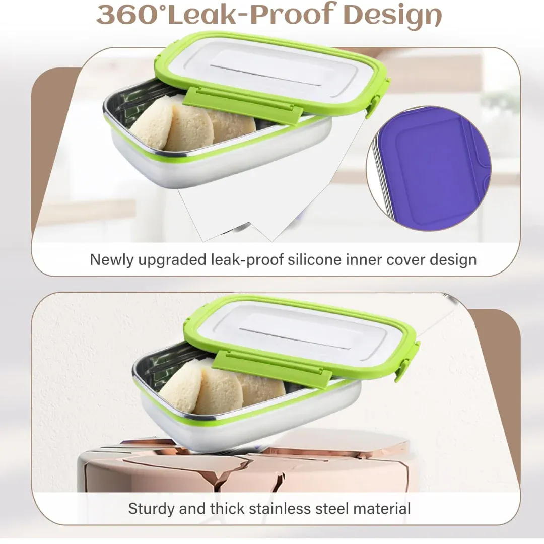 Stainless Steel Lunch Pack – Leak-Proof & Durable | Ganesh - Detailed Feature View 3
