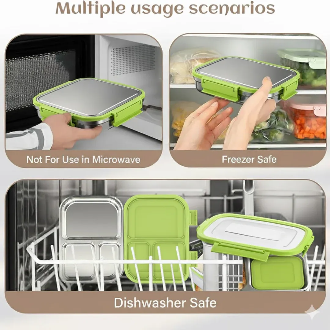Stainless Steel Lunch Pack – Leak-Proof & Durable | Ganesh - Detailed Feature View 4