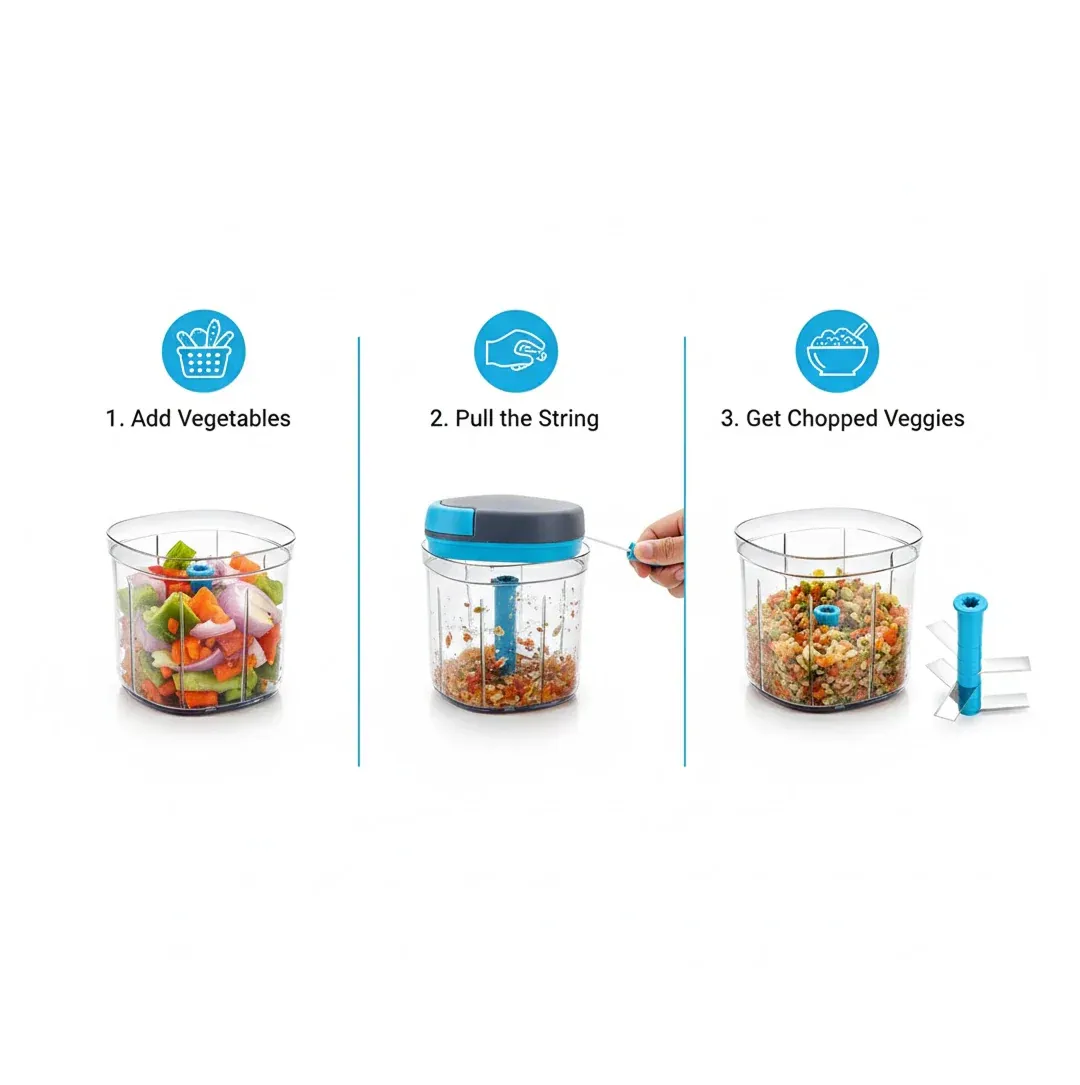 Master Chopper XL 900ml – 5 Stainless Steel Blades | Ganesh - Detailed Feature View 3