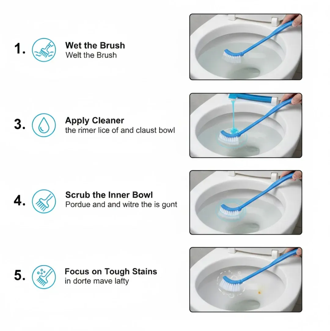 Toilet Cleaning Brush – Ergonomic, Long Handle | Velvet Wipe - Detailed Feature View 5