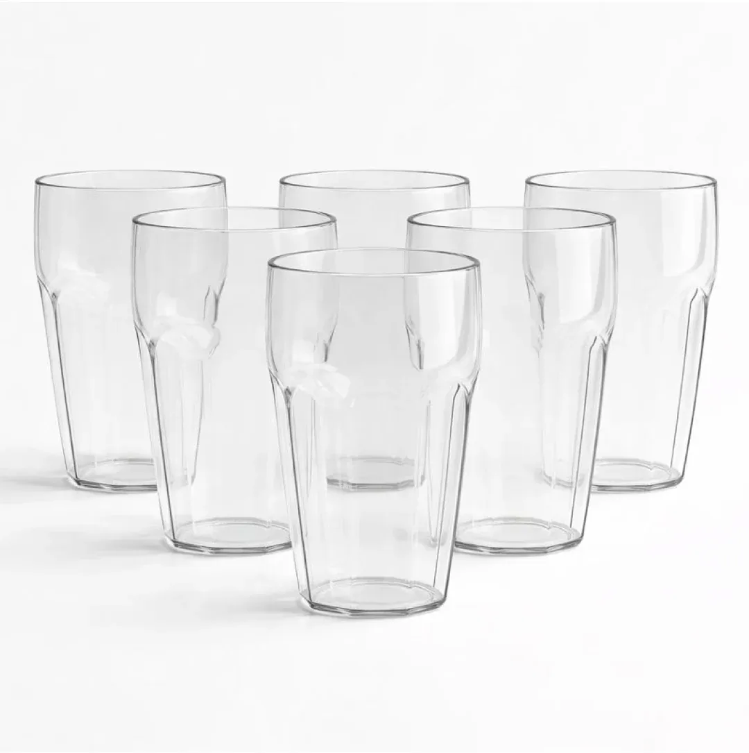 Transparent Smoothie Glass Set – 6 Durable 300ml Tumblers - Detailed Feature View 3