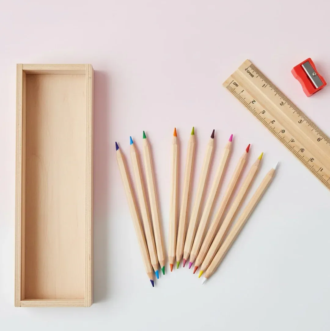Premium Wooden Pencil Set – 12 Pcs with Box & Sharpener | TinyTrendy - Buy Online at Alikart