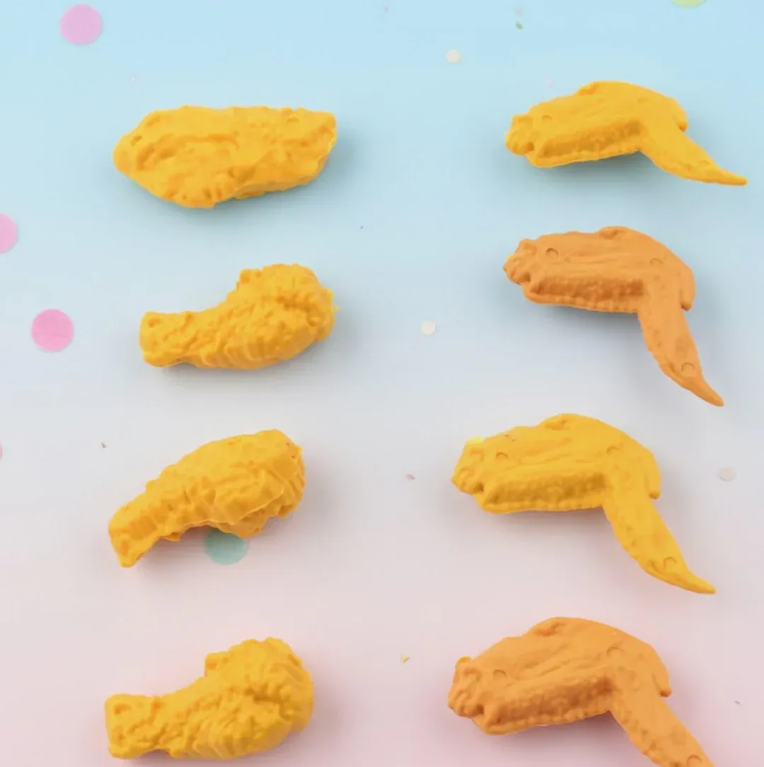 Premium Chicken Erasers – Fun Wing & Leg Set | TinyTrendy - Buy Online at Alikart
