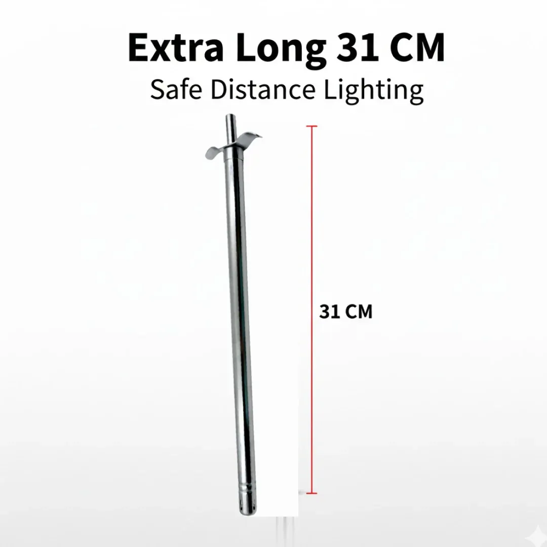 Stainless Steel Gas Lighter – Long Spark for Kitchen | CookAura - Detailed Feature View 3