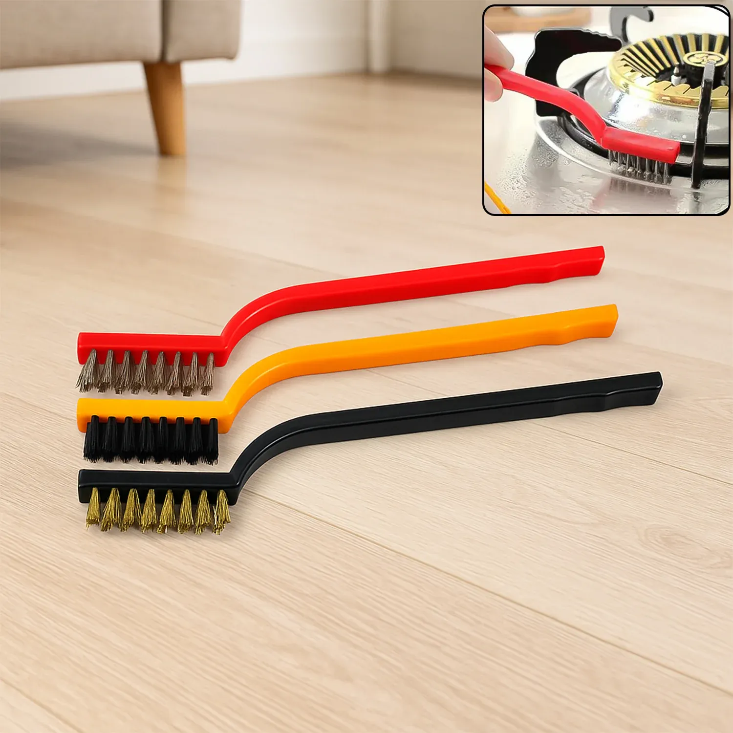 Premium Mini Wire Brush Set – Multi-Material Cleaning | Velvet Wipe - Buy Online at Alikart