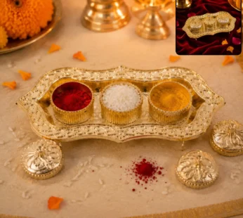 Kankavati – Elegant 3-Compartment Puja Holder for Sacred Rituals