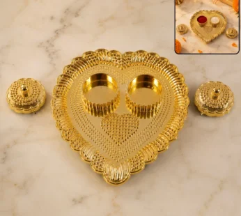 Heart Shaped Kumkum Holder – Elegant Puja Decor for Daily & Festive Rituals