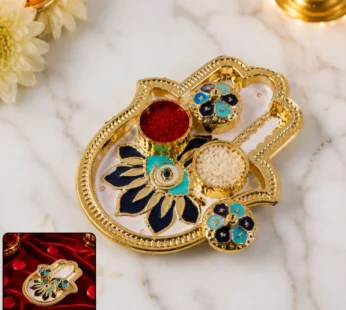 Hand Shaped Kankavati – Elegant Puja Storage with Enamel Work