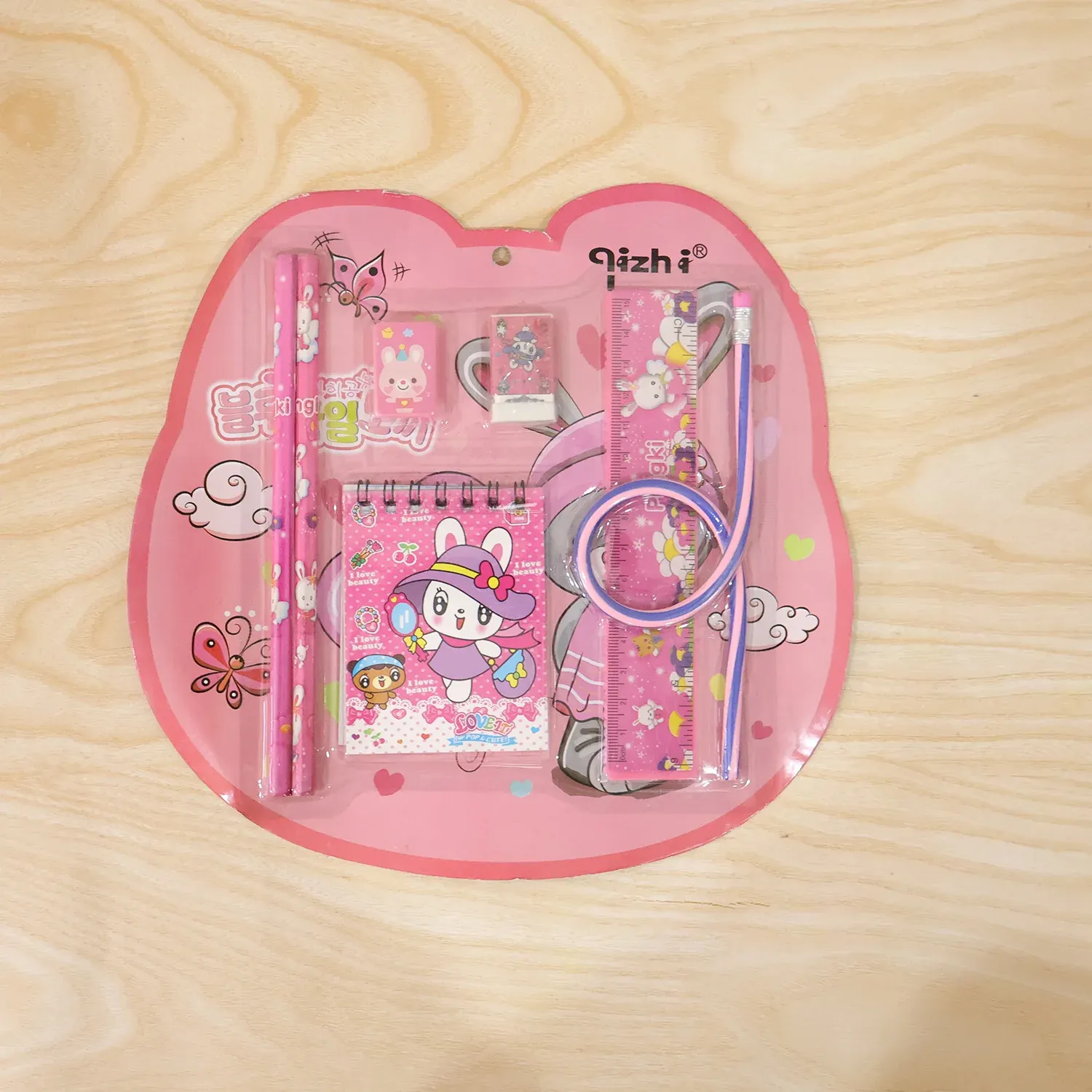 Kids Stationery Set – 7-in-1 Cute Pink Gift Pack for Girls - Detailed Feature View 8