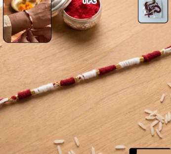 Traditional Pearl Beaded Rakhi – Elegant Festive Design for Raksha Bandhan