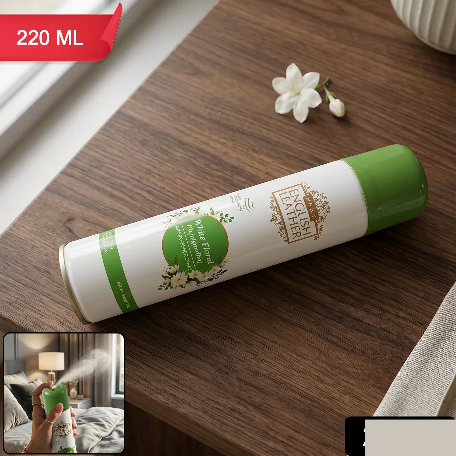 Rajnigandha Air Freshener Spray – Long-lasting White Floral Fragrance - Detailed Feature View 1