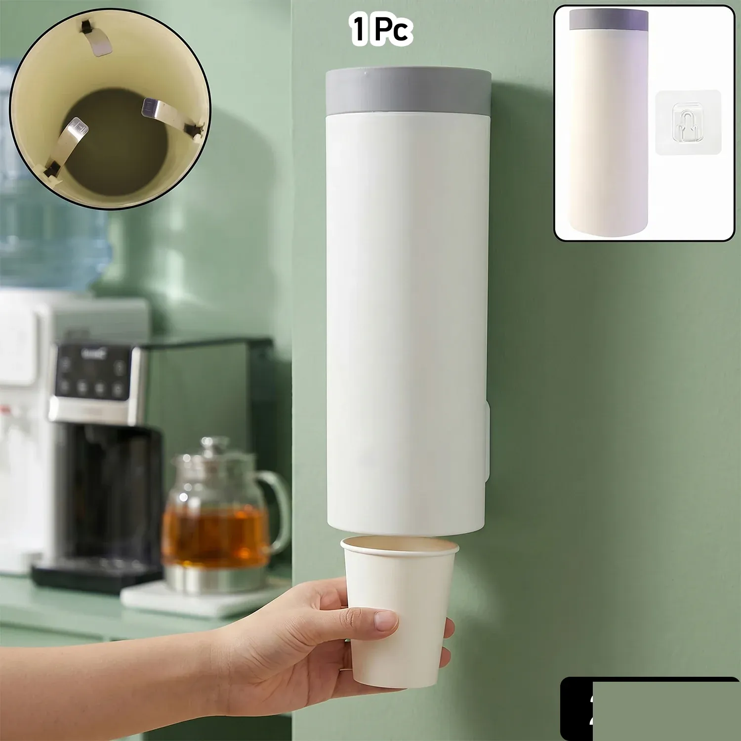 Wall Mounted Paper Cup Holder – Space-Saving Dispenser for Hygiene - Detailed Feature View 1