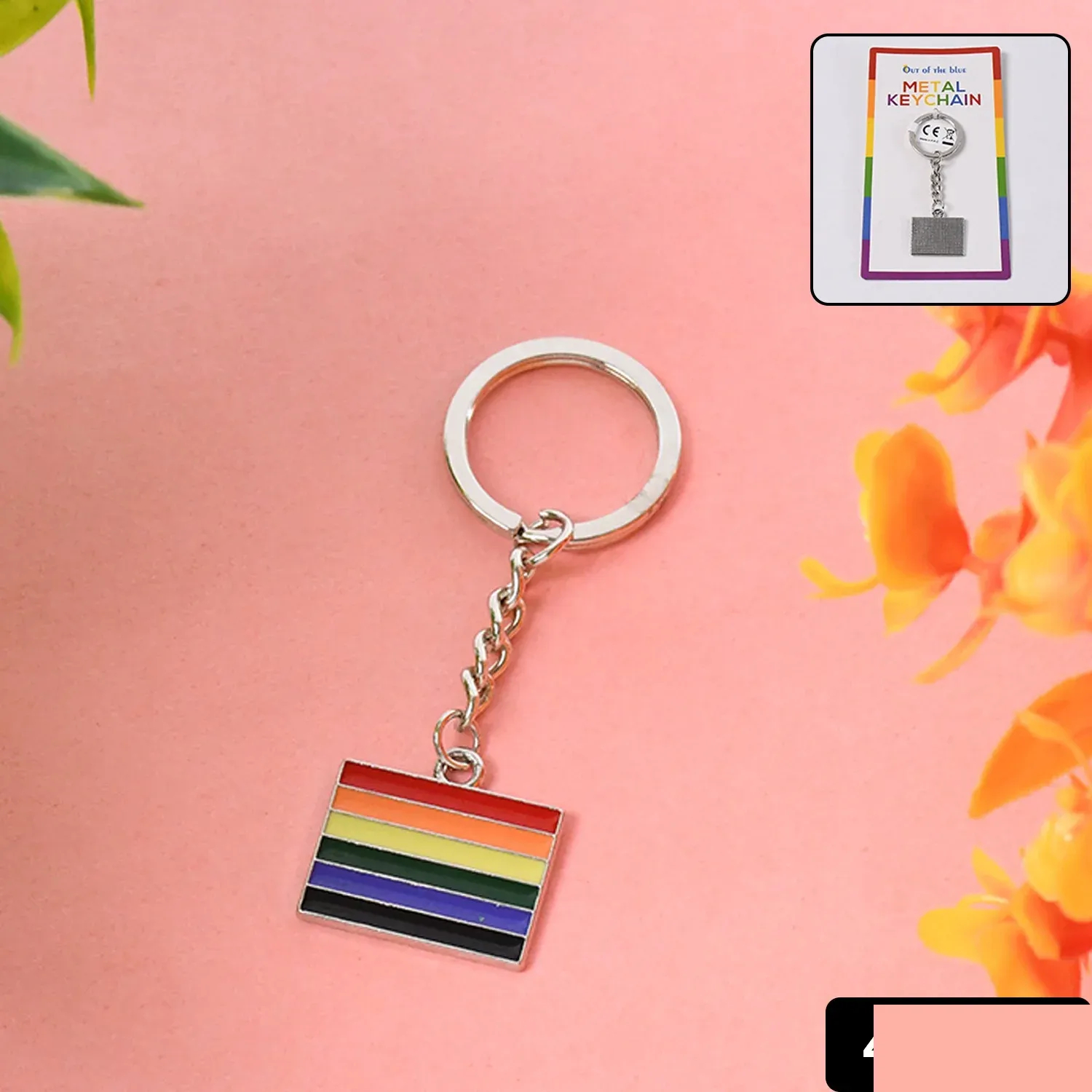 Rainbow Metal Keyring – Stylish & Durable Accessory - Detailed Feature View 1