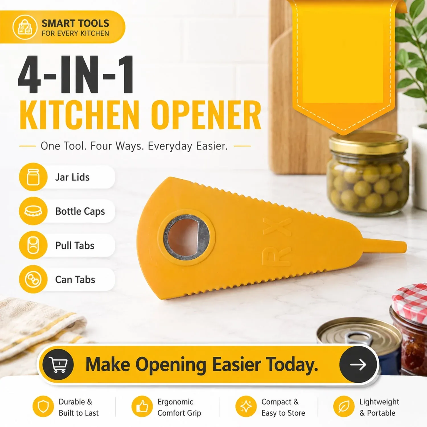 Premium Stainless Steel Multipurpose Bottle & Can Opener – Easy-Grip Design - Buy Online at Alikart