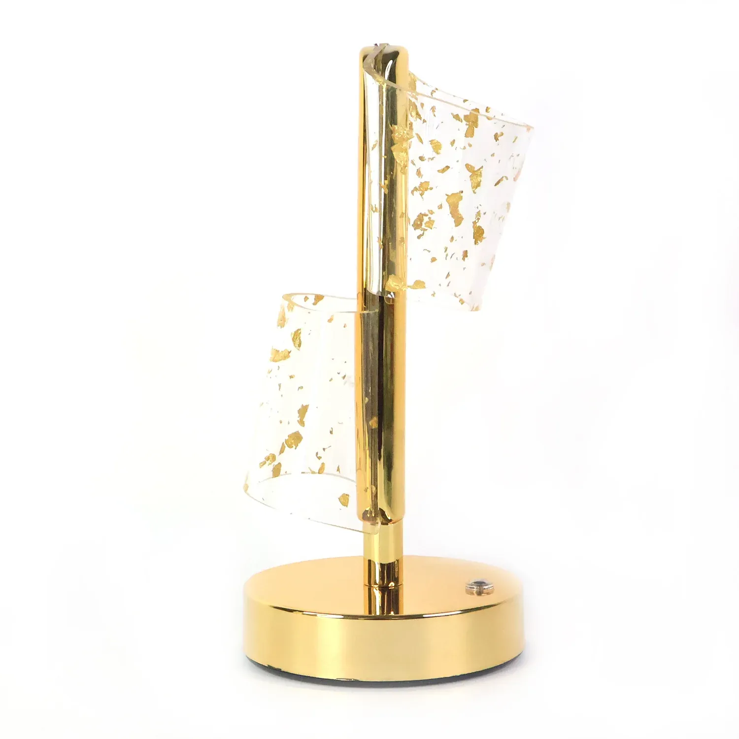 Golden Crystal LED Double Shade Table Lamp – Elegant USB Charging Light - Detailed Feature View 4