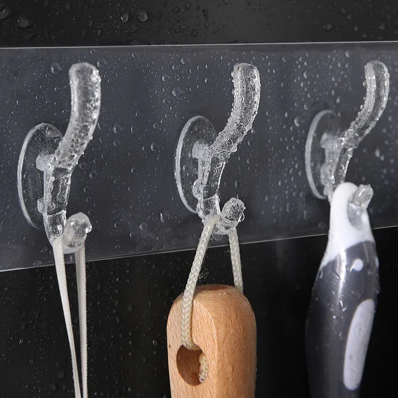 Adhesive Wall Hooks – Transparent & Heavy-Duty 5 Pc | GlimmerHome - Detailed Feature View 2