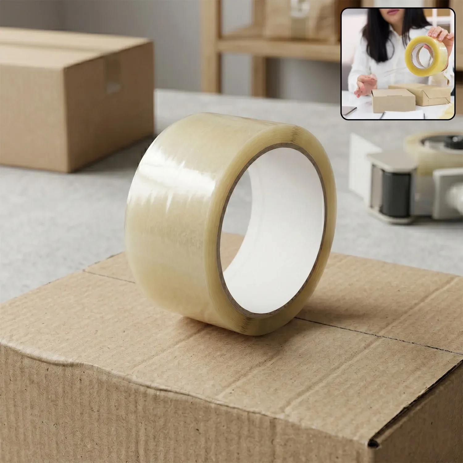 Transparent Packing Tape – Strong Adhesive 120M Roll | Styleva - Detailed Feature View 1