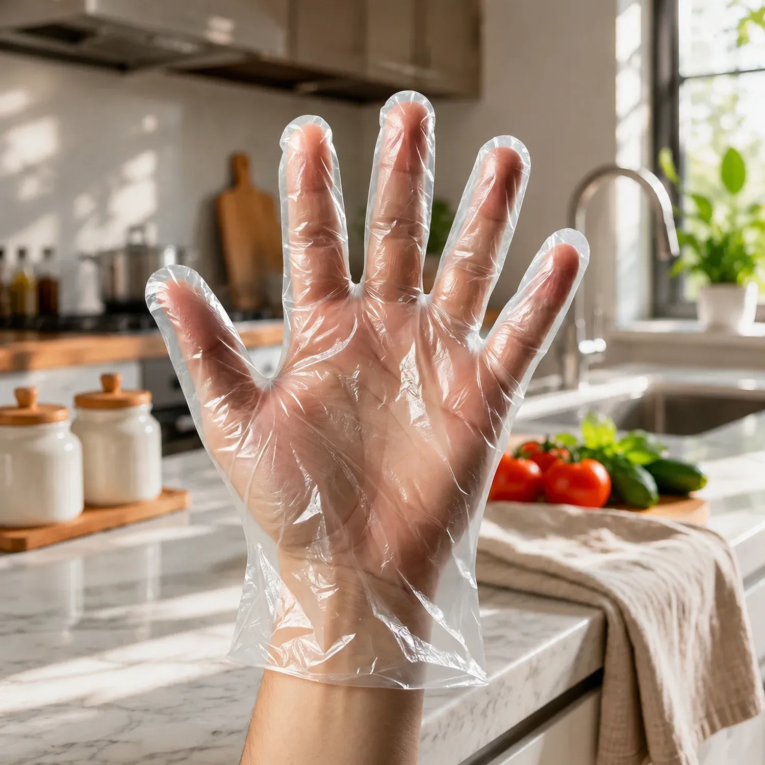Disposable Plastic Gloves – Hygienic & Convenient for Food & Cleaning - Detailed Feature View 2