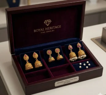 Traditional Matte Gold Jhumka Earrings Festive Combo Pack – Curated Set of 3 Pairs
