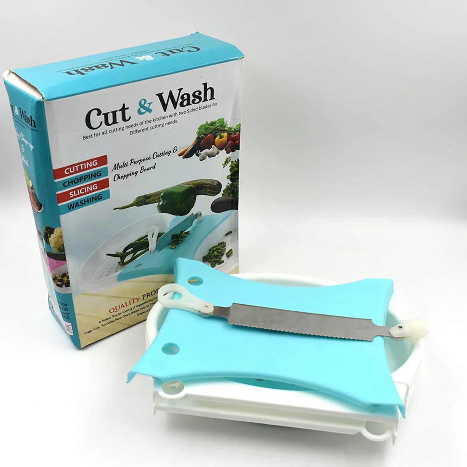 Vegetable Cutter and Washer – Adjustable 2-in-1 Kitchen Tool | Quickslice - Detailed Feature View 3