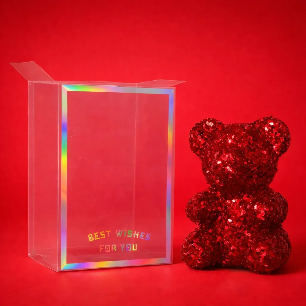Red Glitter Teddy Bear – Perfect Gift for Special Occasions - Detailed Feature View 3