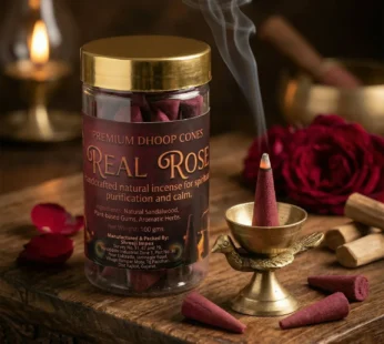 Real Rose Dhoop Cones – Natural, Long-Lasting Fragrance for Meditation
