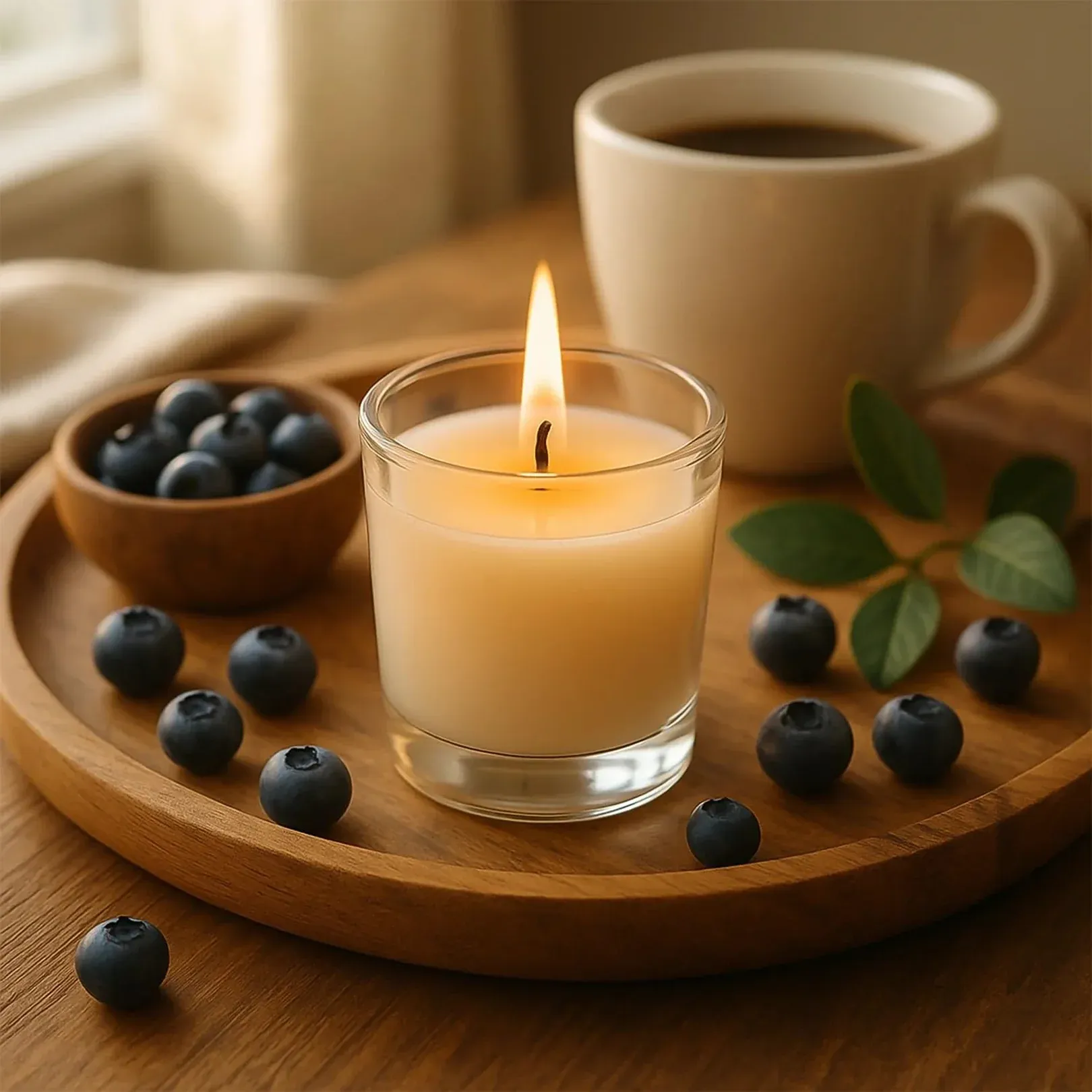 Premium Blueberry Scented Candle – Soy-Blend Votive in Glass, 50gm - Buy Online at Alikart