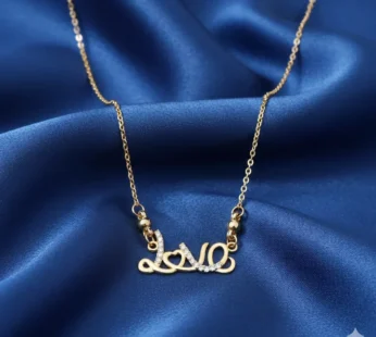 Love Gold Plated Pendant Necklace – Elegant Sparkling Jewelry
