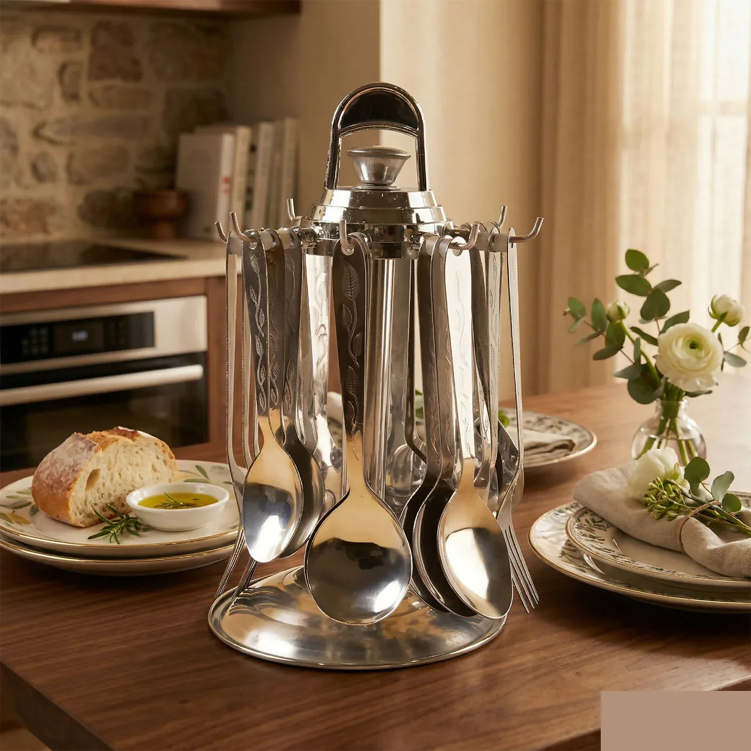 Stainless Steel Cutlery Set – Elegant 25-Piece Dining Collection - Detailed Feature View 3