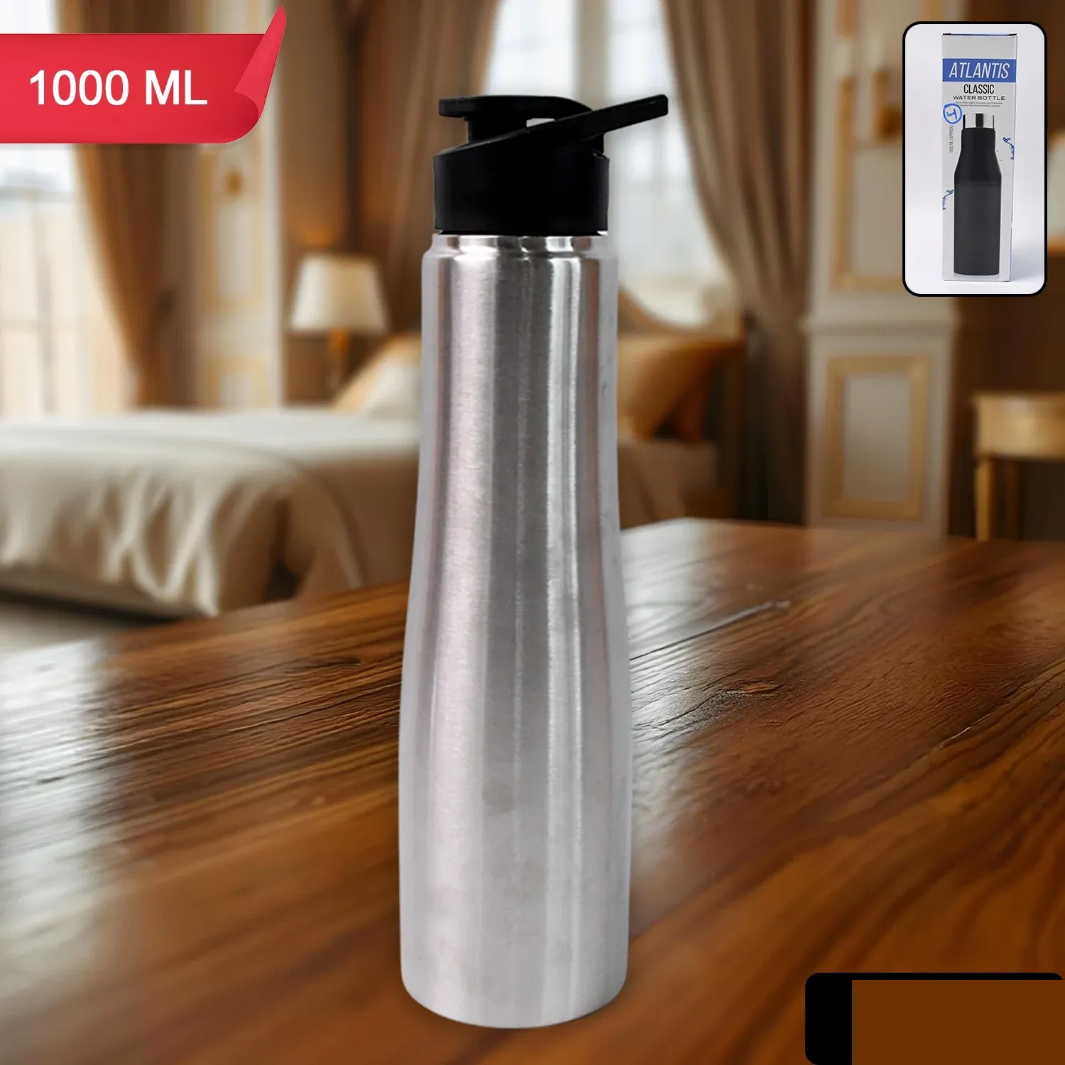 Stainless Steel Water Bottle – 1000ML Double Wall Vacuum Insulated - Detailed Feature View 1