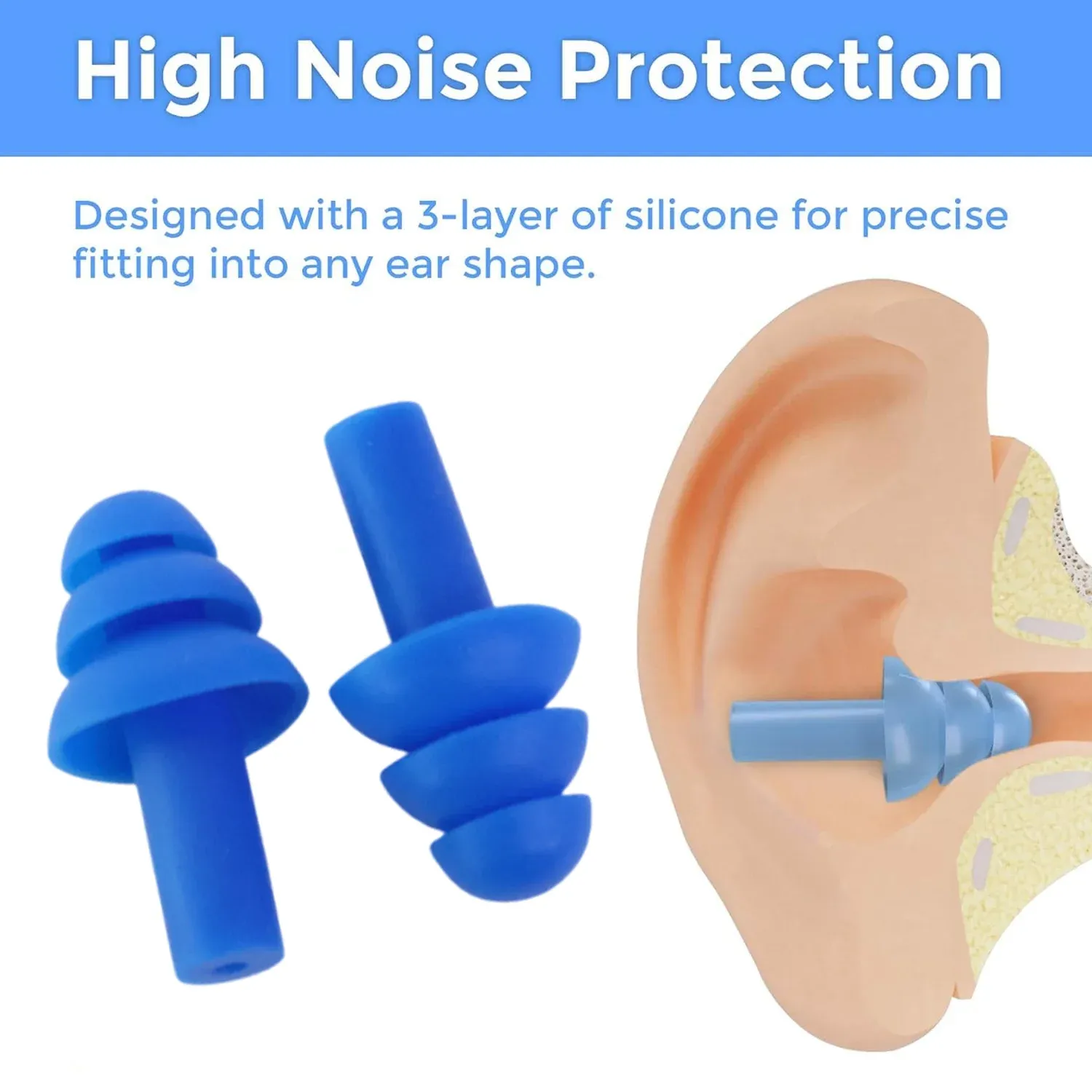 Swimming Ear Plugs – Reusable Waterproof Silicone Comfort - Detailed Feature View 2