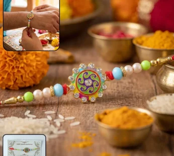 Rakhi – Vibrant Multicolor Floral Swirl Design for Raksha Bandhan