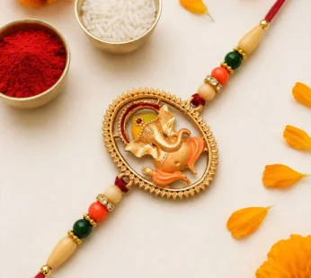 Ganesha Rakhi – Elegant Designer Thread for Raksha Bandhan