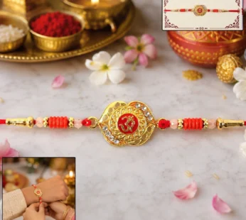 OM Antique Floral Rakhi – Elegant Traditional Design for Raksha Bandhan