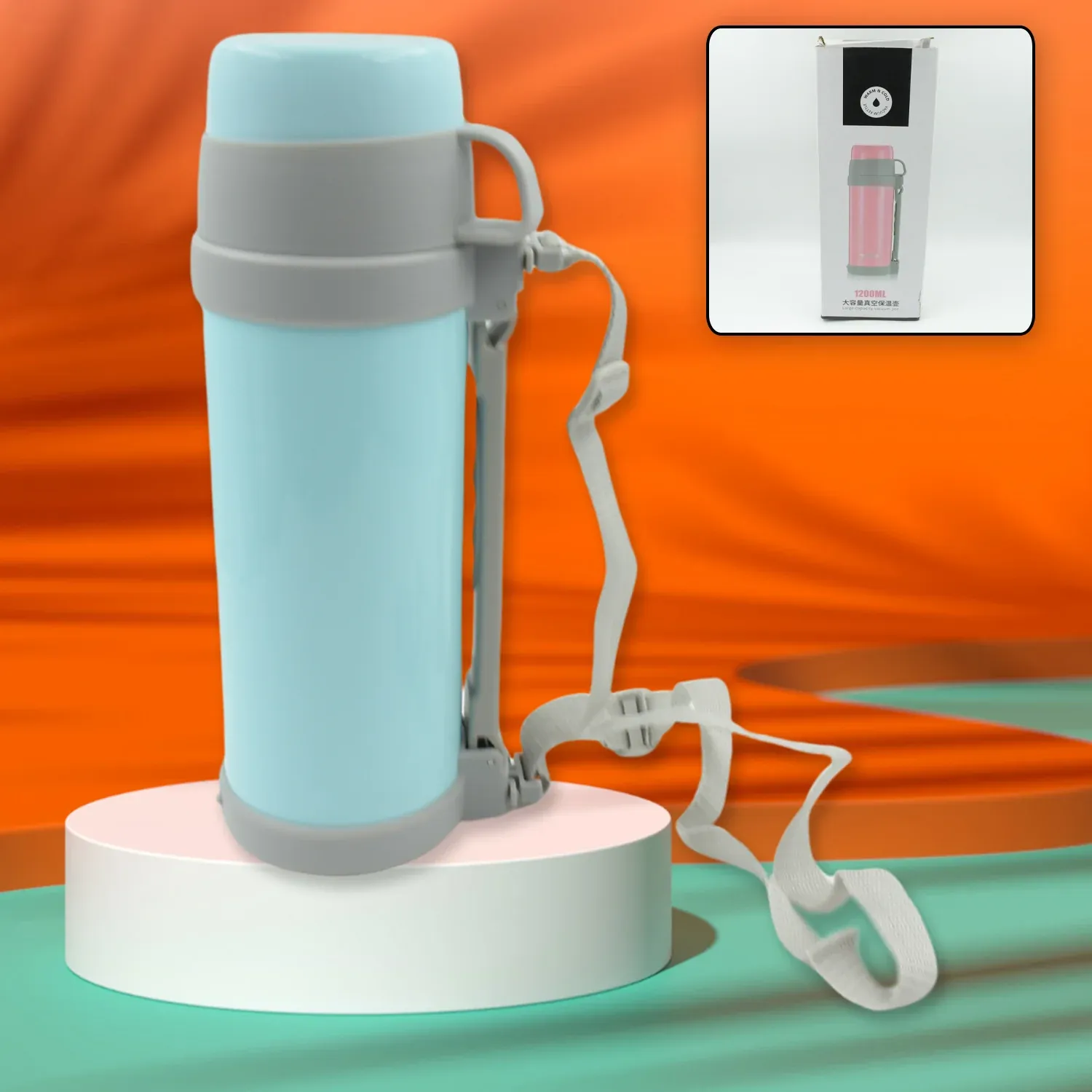 Premium Stainless Steel Vacuum Bottle – 1200ml Insulated | Bottlart - Buy Online at Alikart