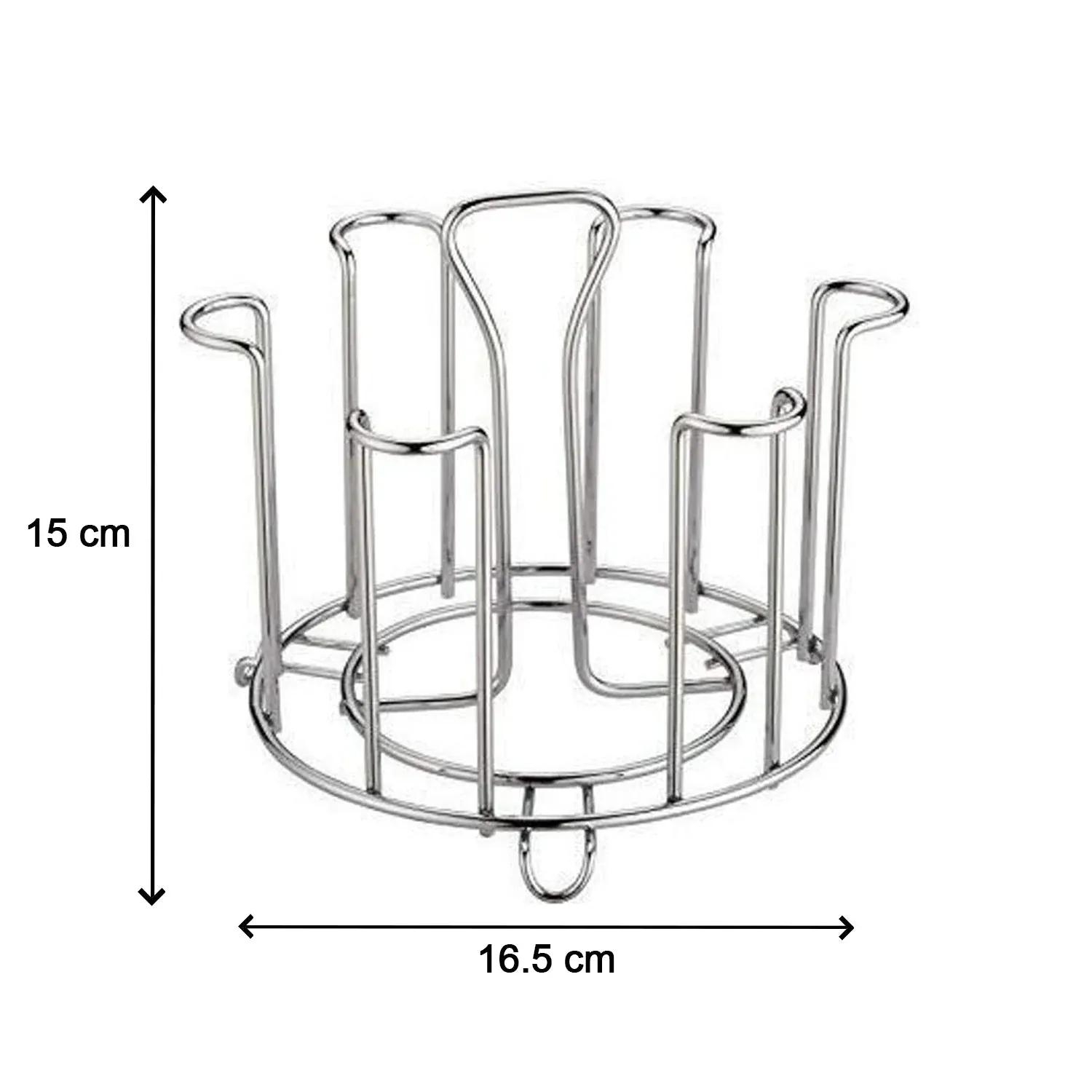 Stainless Steel Glass Stand – Round Kitchen Holder | Storenzo - Detailed Feature View 6