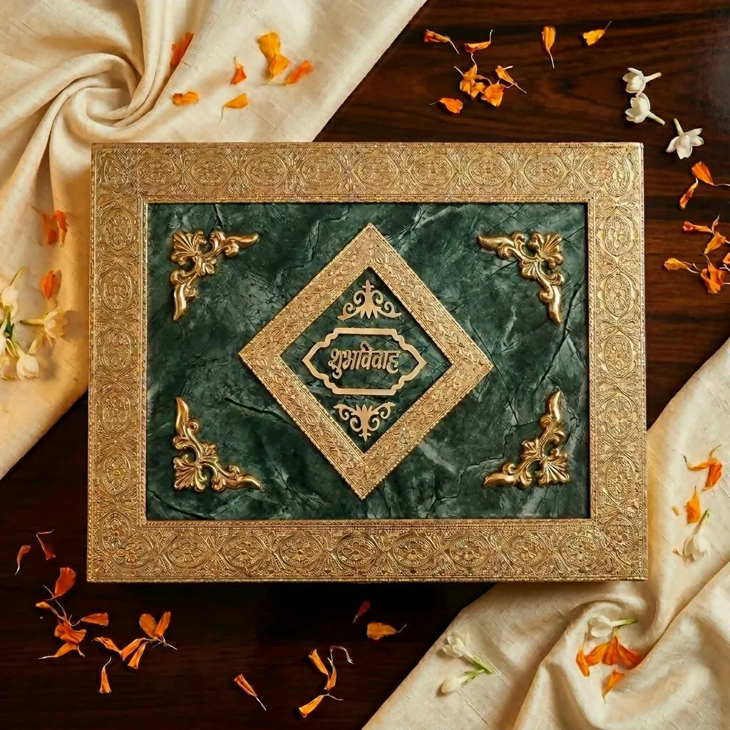 Velvet Wedding Invitation Box – Music & Light for Haldi & Shaadi - Detailed Feature View 3