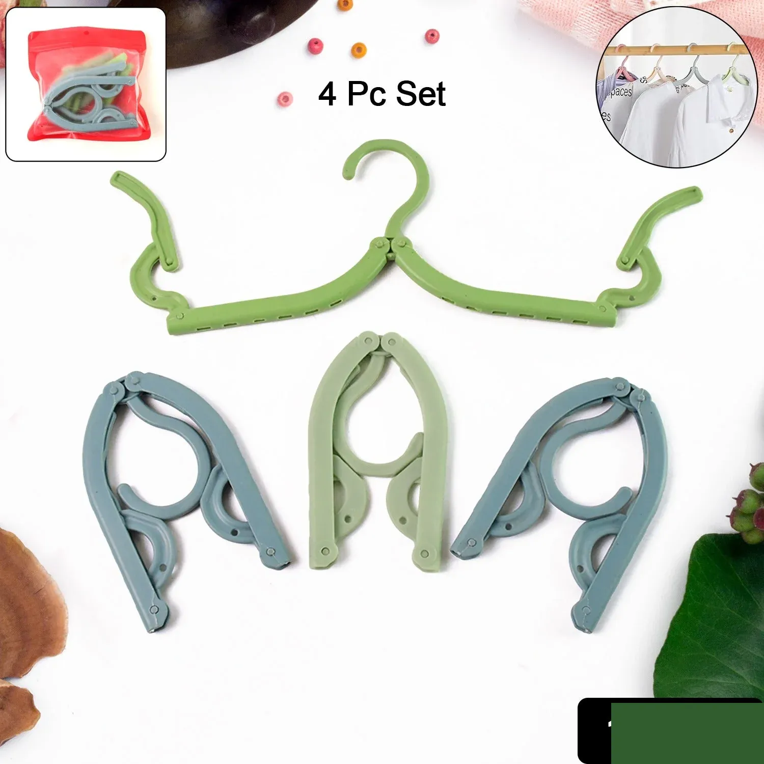 Travel Hangers – Compact Foldable 4-Pack for Easy Storage - Detailed Feature View 1